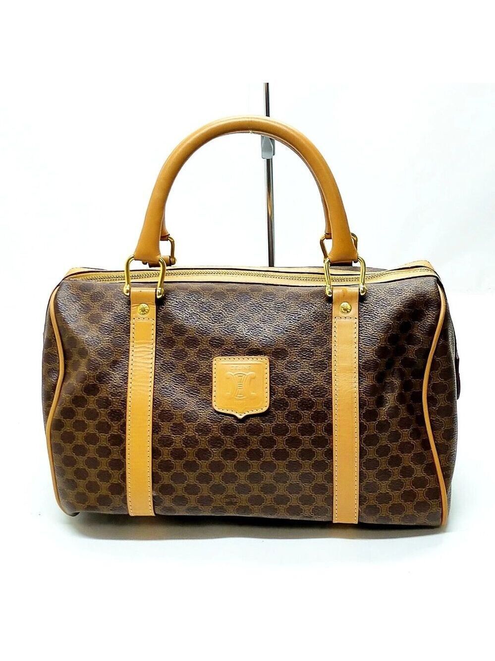 CELINE Hand Bag Brown PVC 497-070325